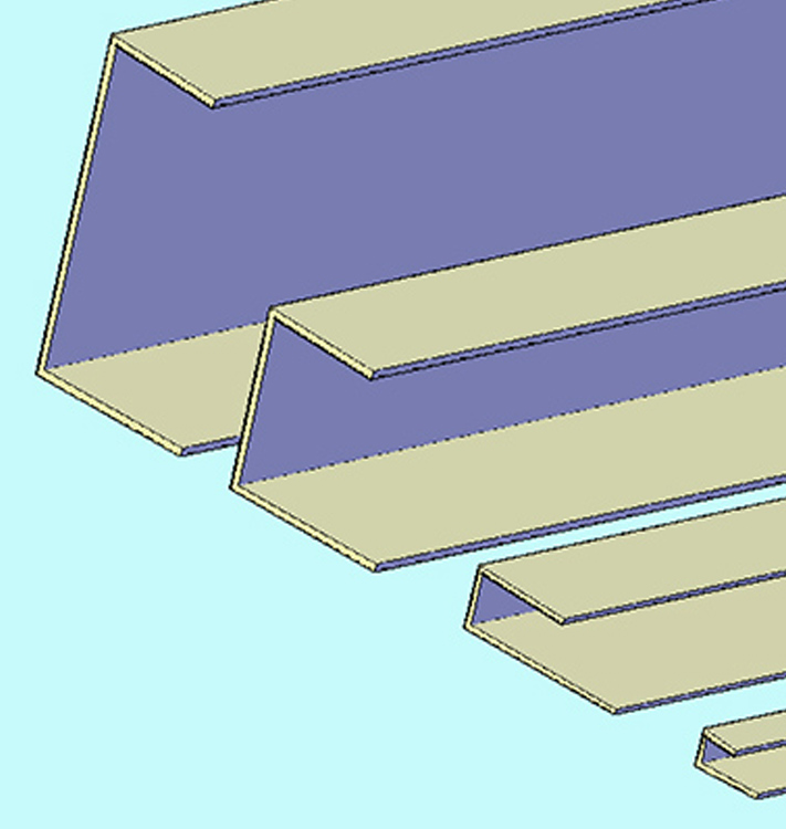 U verbindingsprofiel voor isolatie 3D tekening 01